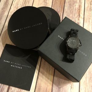 Marc by Marc Jacobs Black Rhinestone Watch